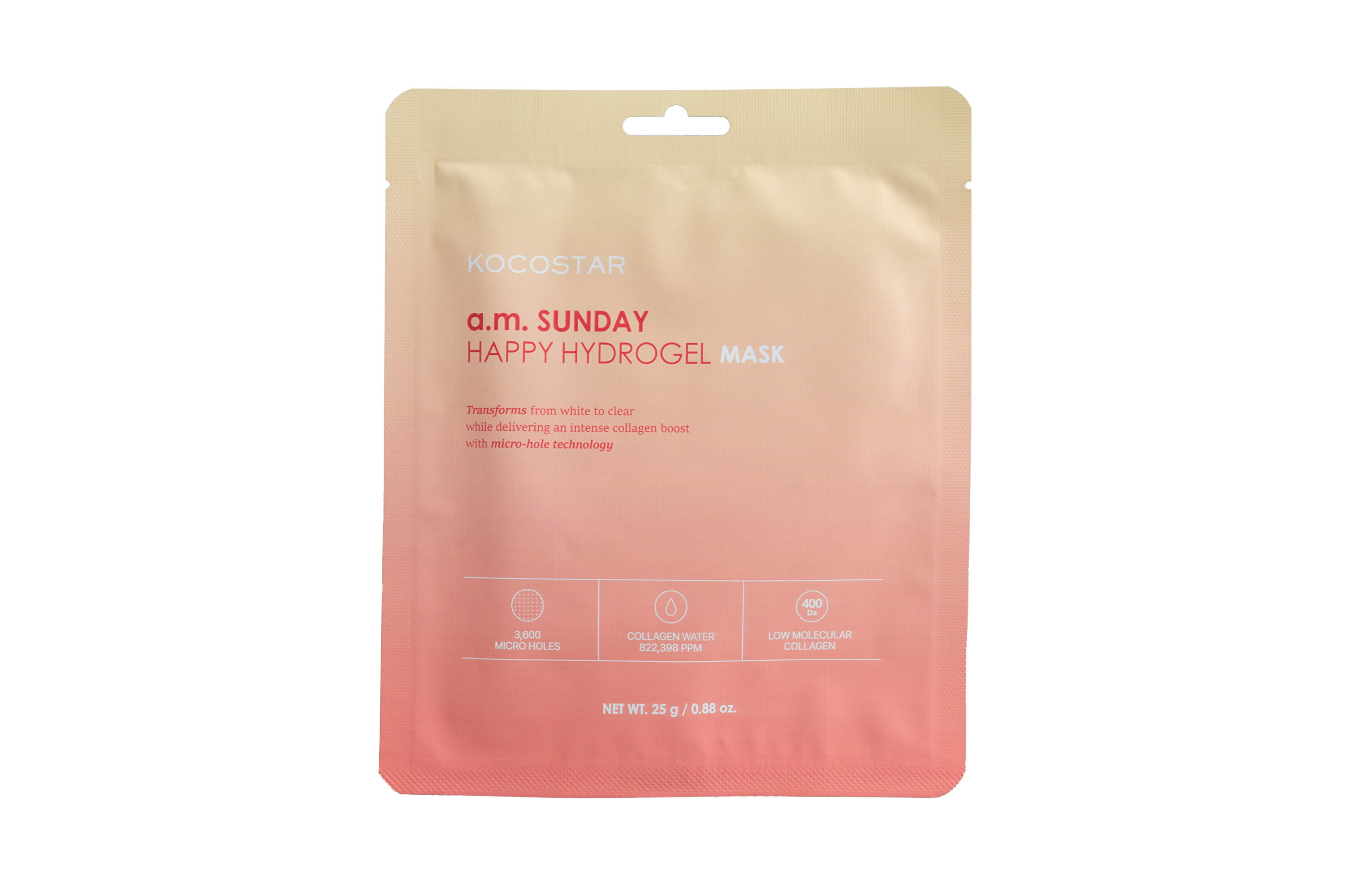 Kocostar Hydratační pleťová maska a.m. Sunday Happy Hydrogel Mask 25 g