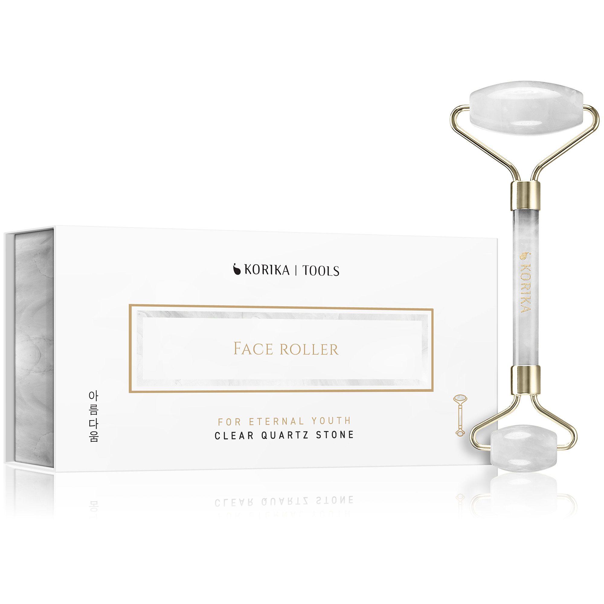 KORIKA Masážny valček na tvár z čistého kremeňa (Face Roller)