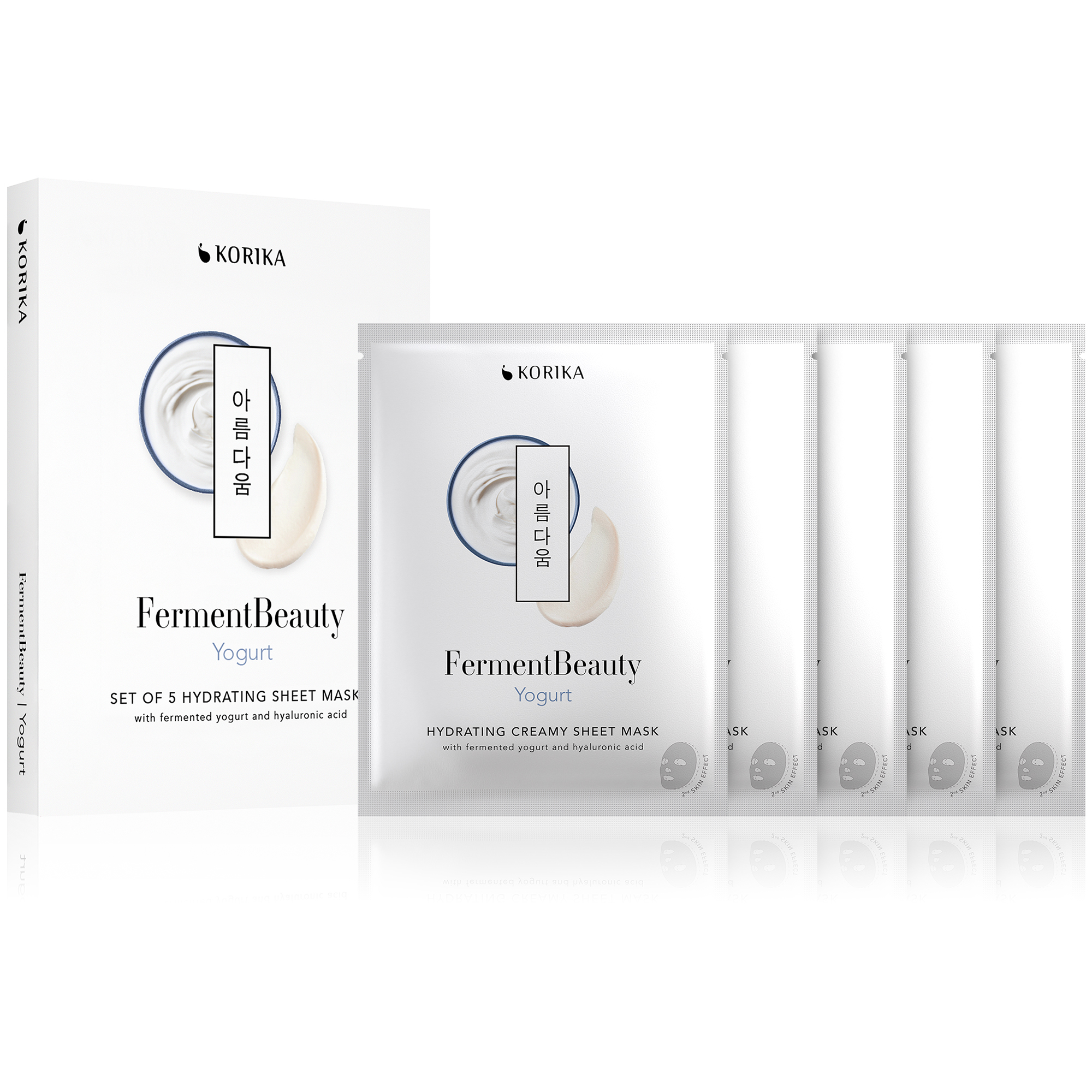 KORIKA Súprava hydratačných plátienkových masiek FermentBeauty Yogurt 5 x 23 g