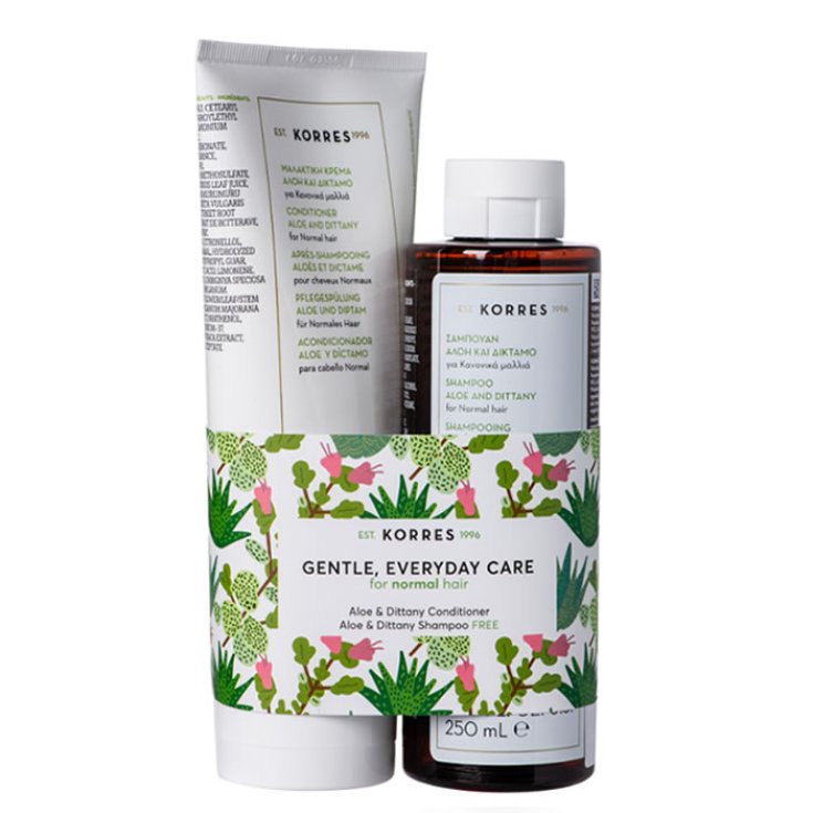 Korres Ajándékkészlet normál haj ápolására Aloe & Dittany (Shampoo & Conditioner)