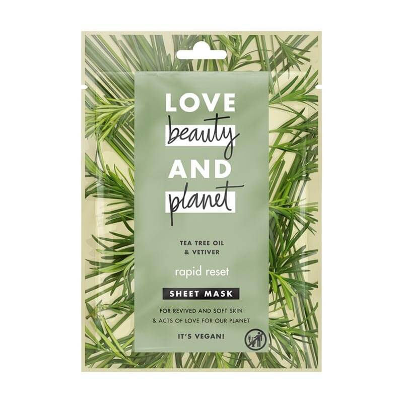 Love Beauty and Planet Textilní maska Tea Tree & Vetiver 1 ks