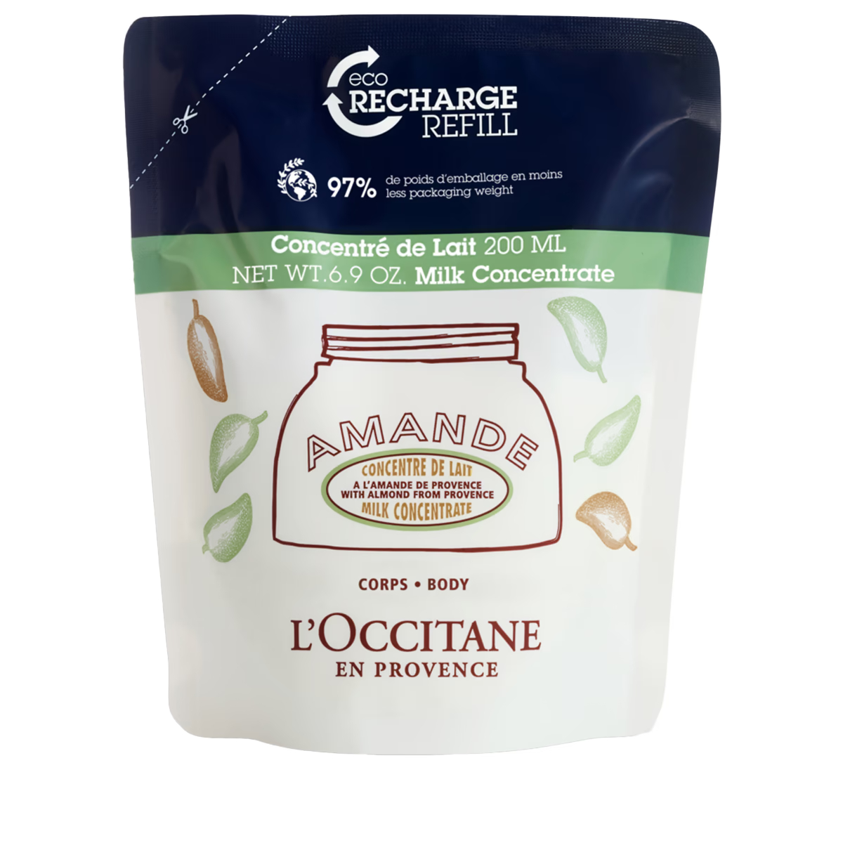 L`Occitane en Provence Náhradná náplň do telového mlieka Almond (Milk Concentrate Refill) 200 ml