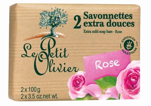 Le Petit Olivier Extra jemné mýdlo Růže 2 x 100 g