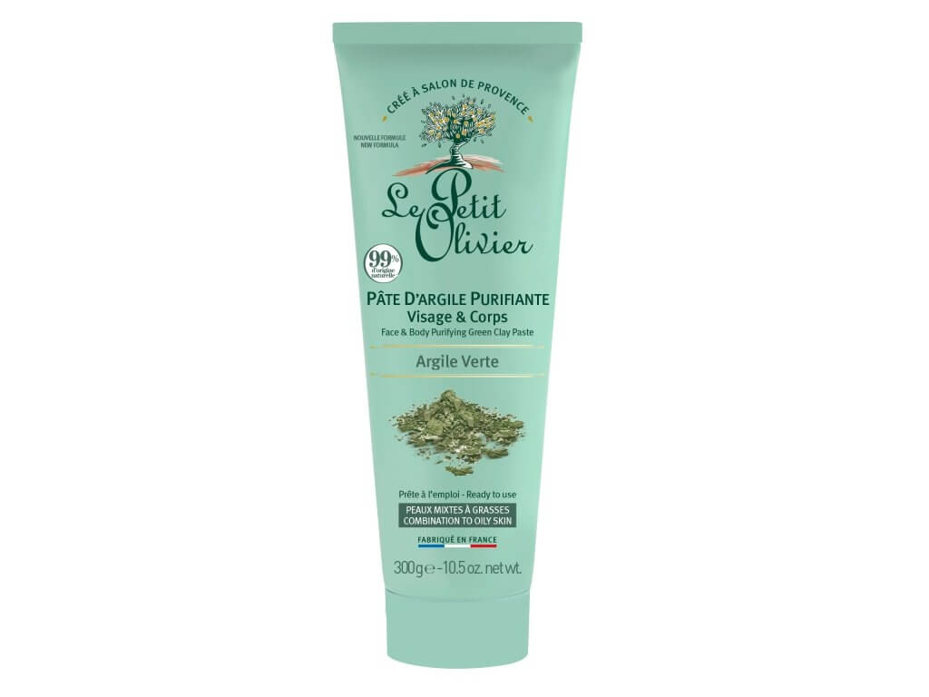 Le Petit Olivier Čisticí jílová pasta na tělo a obličej Zelený jíl (Face & Body Purifying Green Clay Paste) 300 g