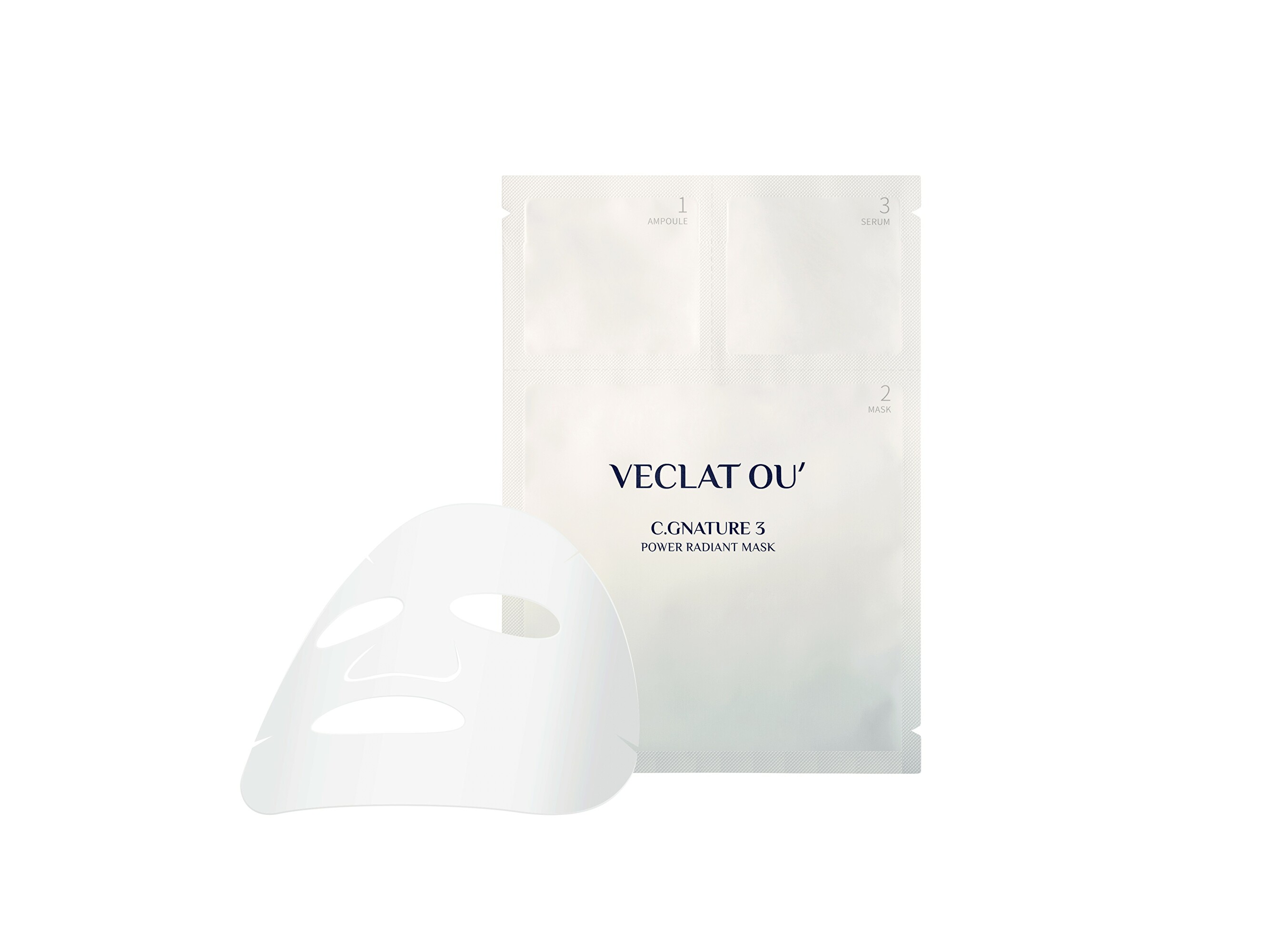LeBody Třífázová rozjasňující pleťová maska Veclat Ou (3Step Power Radient Mask) 4 ks
