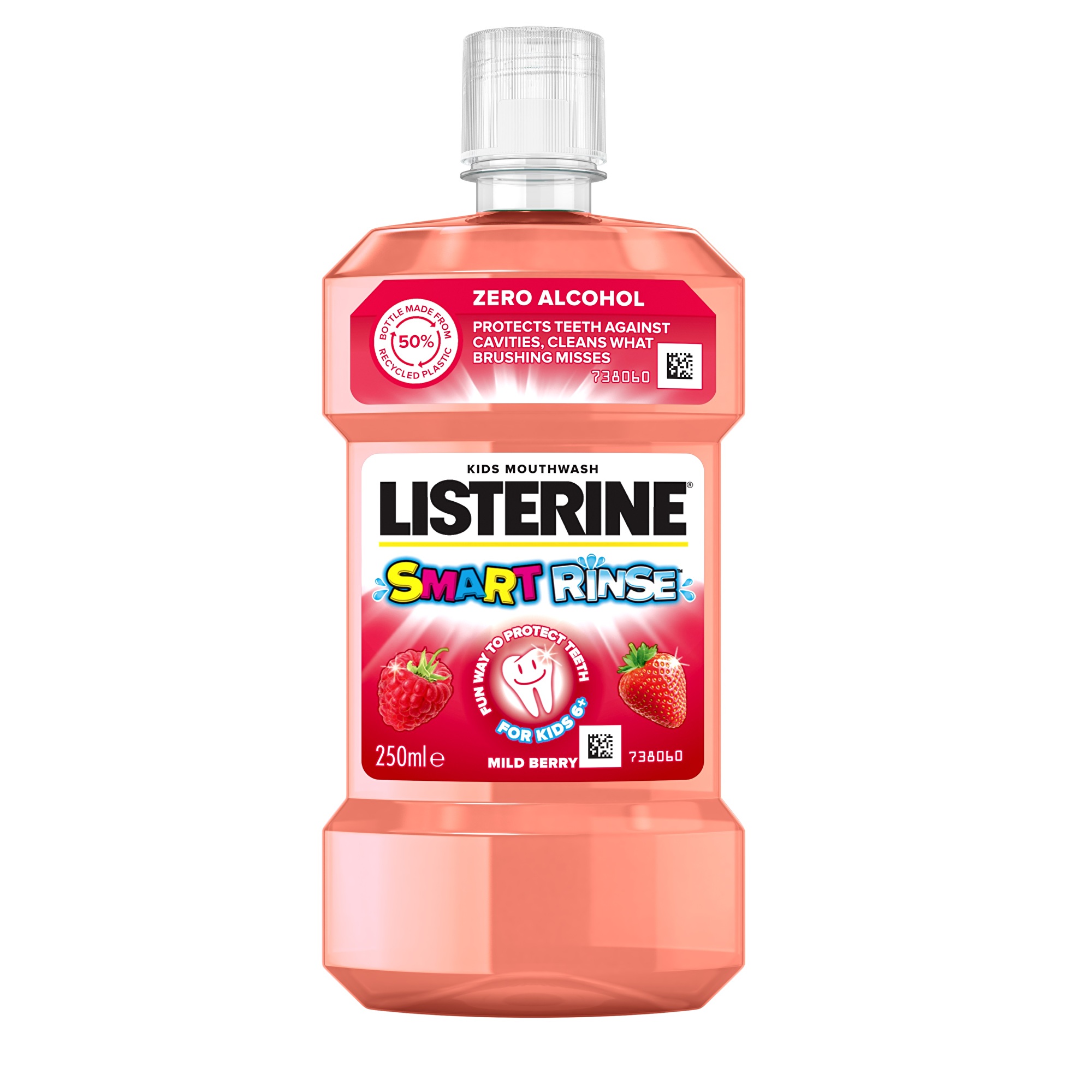 Listerine Smart Rinse Mild Berry Mouthwash 250 ml ústna voda pre deti