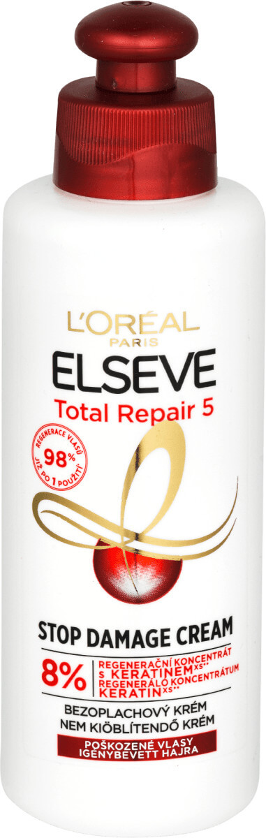 L'Oréal Paris Elseve Total Repair 5 Stop Damage Cream 200 ml bezoplachová starostlivosť pre ženy na poškodené vlasy