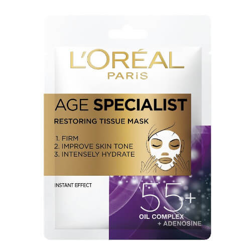 L´Oréal Paris Textilní maska pro intenzivní vypnutí a rozjasnění pleti Age Specialist 55+ (Restoring Tissue Mask) 1 ks