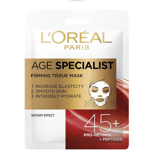 L´Oréal Paris Textilní maska pro okamžité zpevnění a vyhlazení pleti Age Specialist 45+ (Firming Tissue Mask) 1 ks