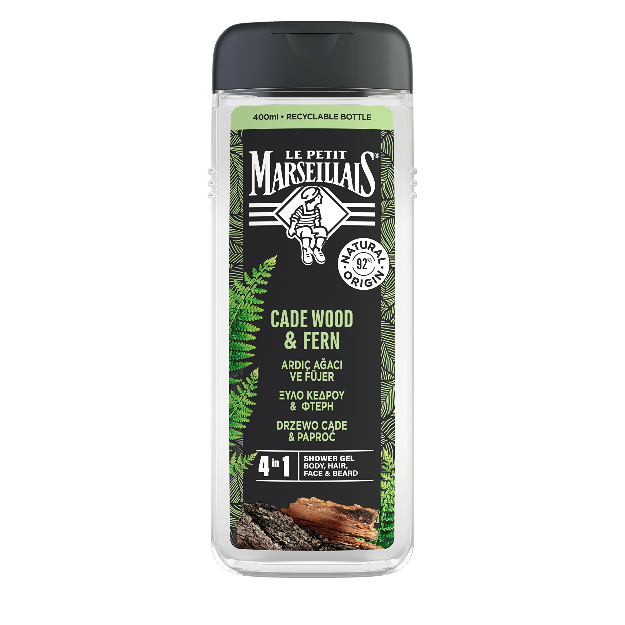 Le Petit Marseillais Sprchový gel 4v1 Cade Wood &amp; Fern Shower Gel 400 ml
