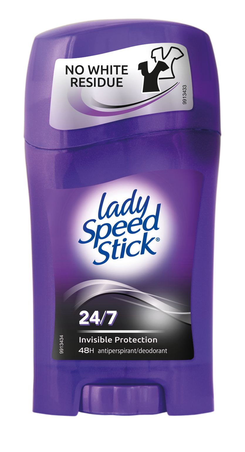 Lady Speed Stick Tuhý antiperspirant pro celodenní ochranu proti pocení 24/7 Invisible (Wetness & Odor Protection) 45 g
