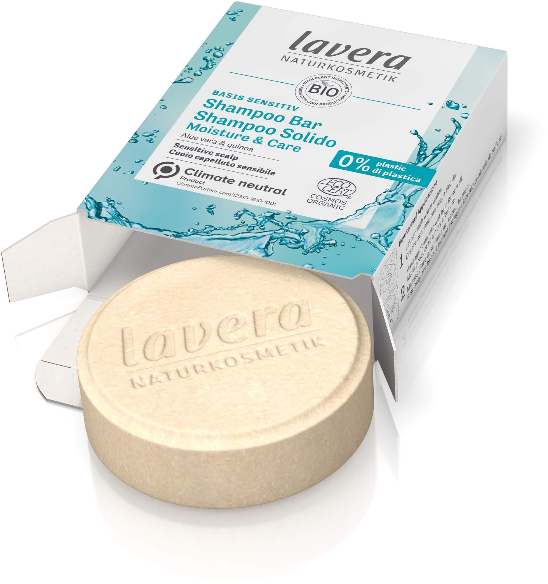 Lavera Tuhý šampon pro citlivou pokožku Basis Sensitiv (Moisture & Care Shampoo Bar) 50 g