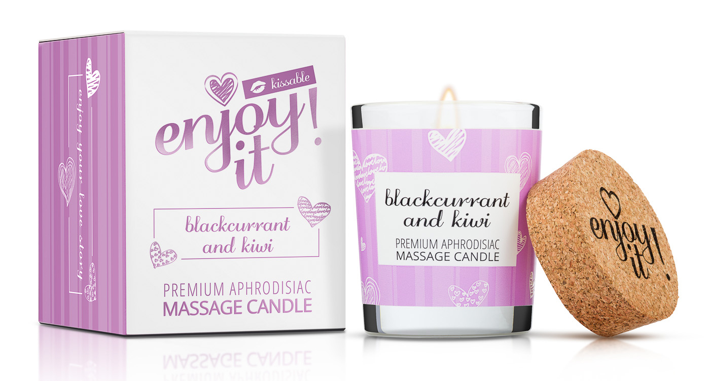 Magnetifico Power Of Pheromones Masážní svíčka Enjoy it! Blackcurrant and Kiwi (Massage Candle) 70 ml