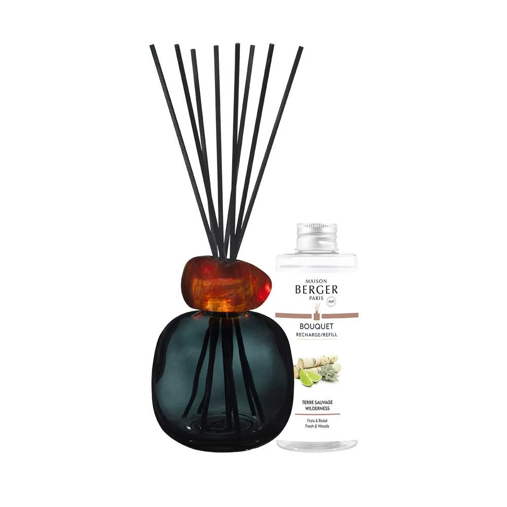 Maison Berger Paris Dárková sada aroma difuzér Mineral Black + náplň Wilderness 180 ml