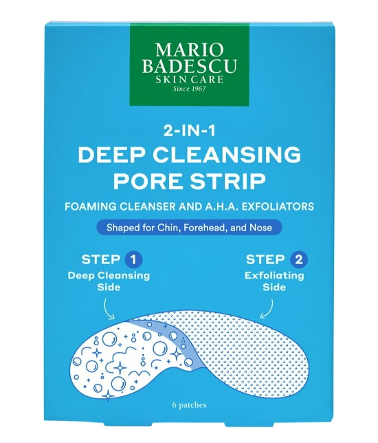 Mario Badescu 2 v 1 čistiaca páska na póry (2-In-1 Deep Cleansing Pore Strip) 6 ks