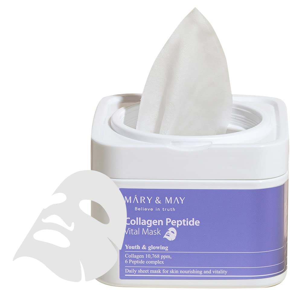 MARY & MAY Zpevňující pleťová maska Collagen Peptide (Vital Mask) 30 ks