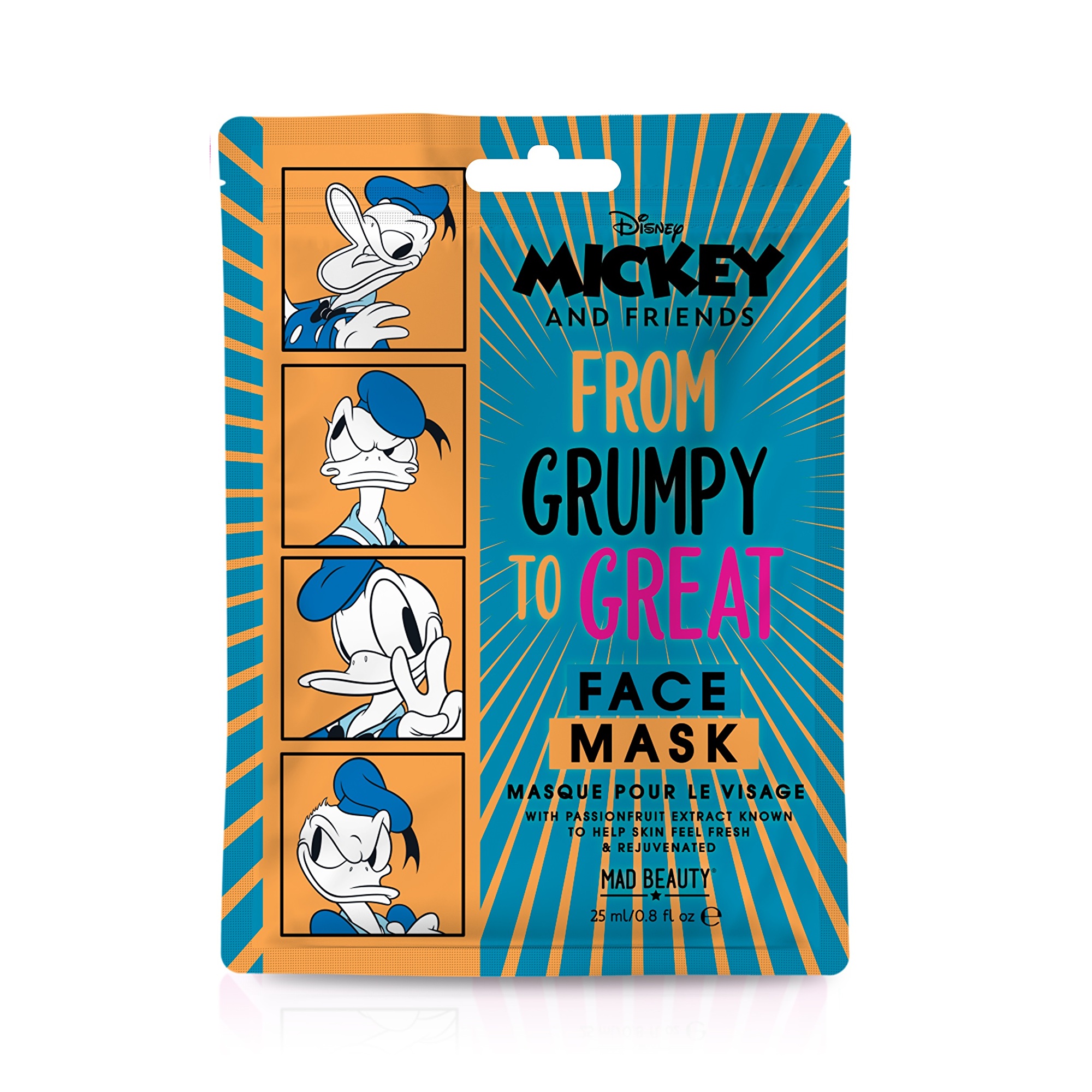 Mad Beauty Maska na obličej M&F Sheet Cosmetic Sheet Mask Donald 25 ml