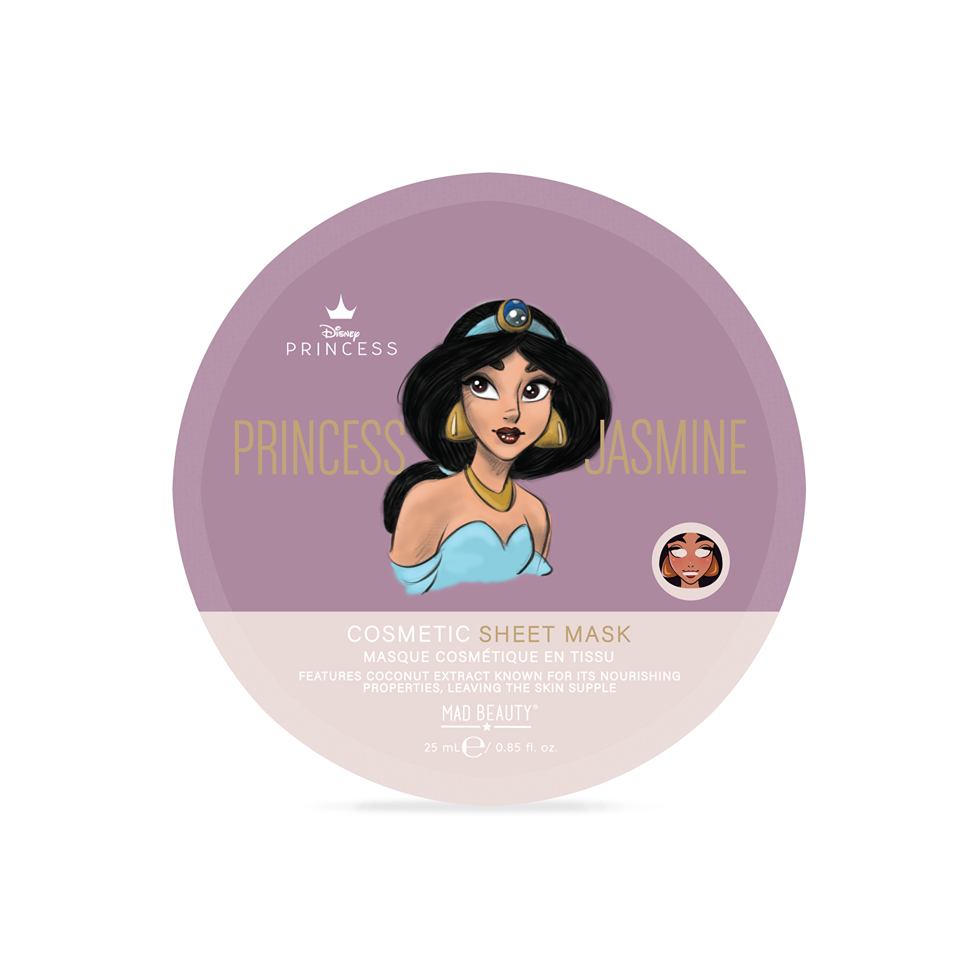Mad Beauty Vyživující plátýnková maska Princess Jasmine (Sheet Mask) 25 ml