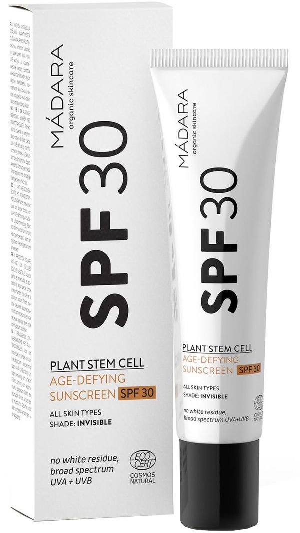 Zobrazit detail výrobku MÁDARA Opalovací krém na obličej s anti-age efektem Plant Stem Cell (Age-Defying Face Sunscreen SPF 30) 40 ml
