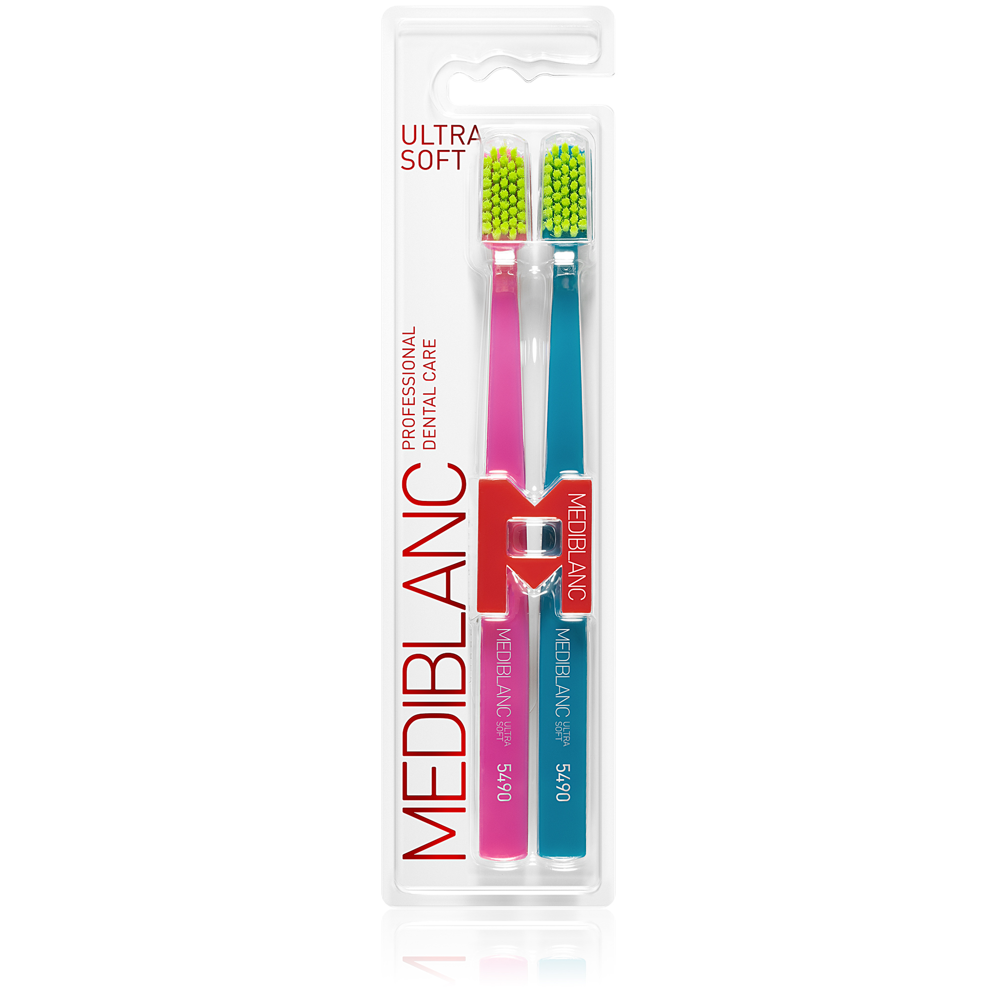 MEDIBLANC Zubná kefka Ultra Soft Ružová/Modrá 2 ks