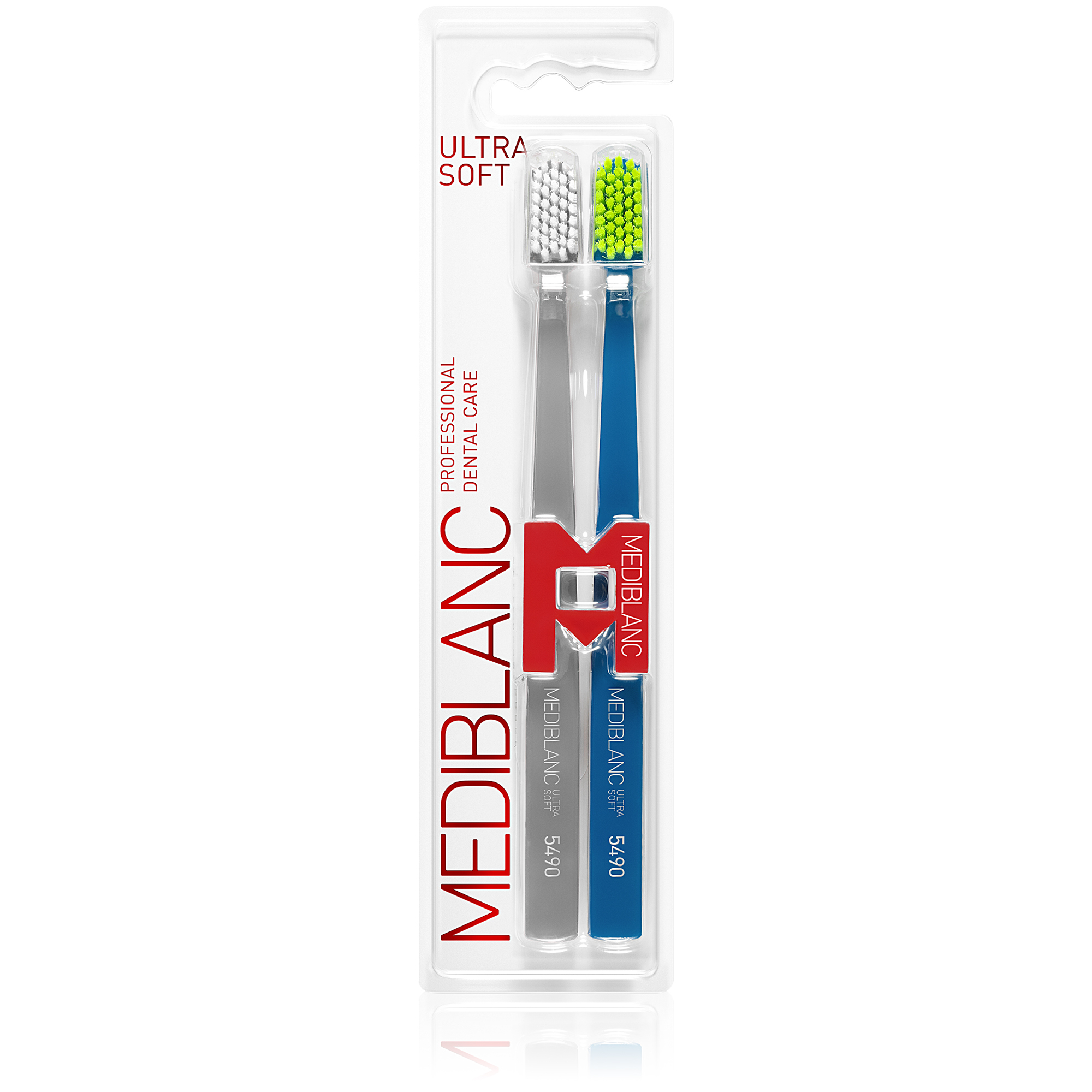 MEDIBLANC Zubná kefka Ultra Soft Sivá/Modrá 2 ks
