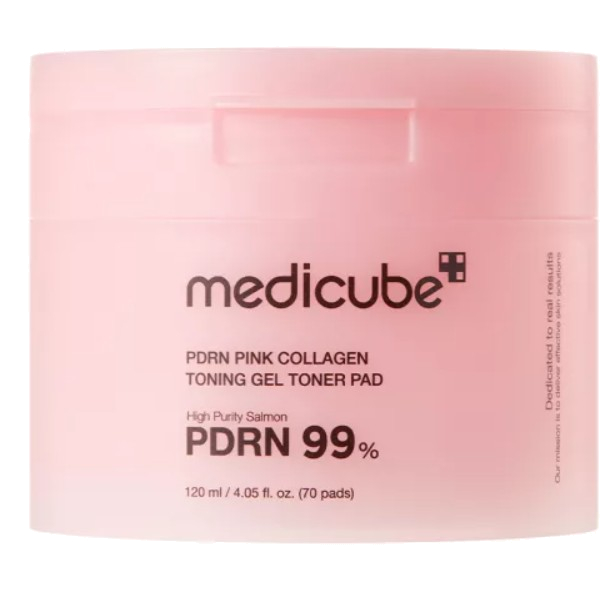 Medicube Gélové tonizačné vankúšiky PDRN Pink (Collagen Toning Gél Toner Pad) 70 ks