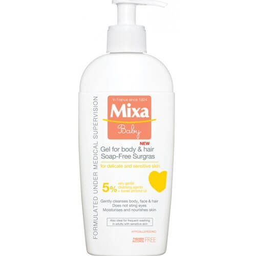 Mixa Extra vyživující mycí Baby gel na tělo a vlásky 5% 400 ml