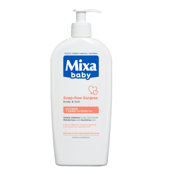 Mixa Extra vyživující mycí Baby gel na tělo a vlásky 5% 400 ml