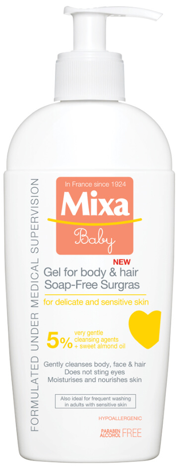 Mixa Extra vyživující mycí gel na tělo a vlásky pro děti 5% 250 ml