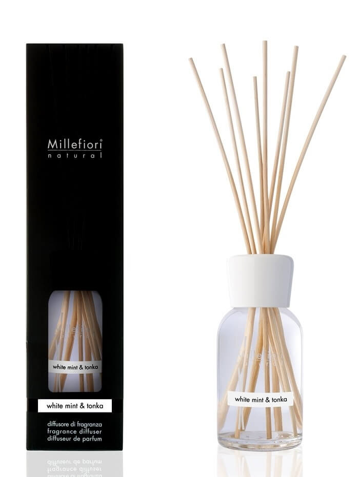 Millefiori Milano Aroma difuzér Natural Bílá máta & Tonkové boby 250 ml