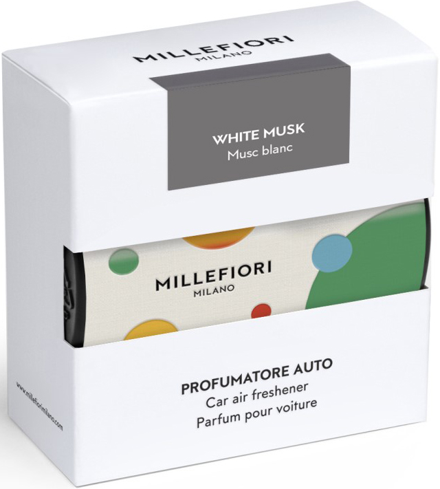 Millefiori Icon White Musk vůně do auta Textil Floral, bílá