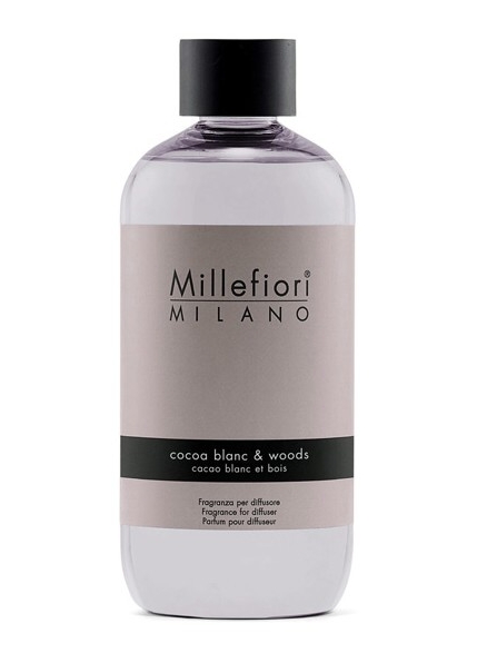 Millefiori Milano Náhradní náplň do difuzéru Natural Bílé kakao & Dřevo 250 ml