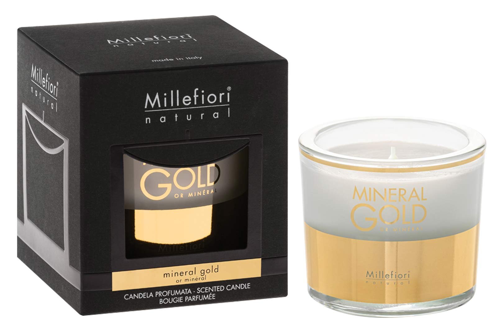 Levně Millefiori Milano Vonná svíčka Natural Minerální zlato 180 g