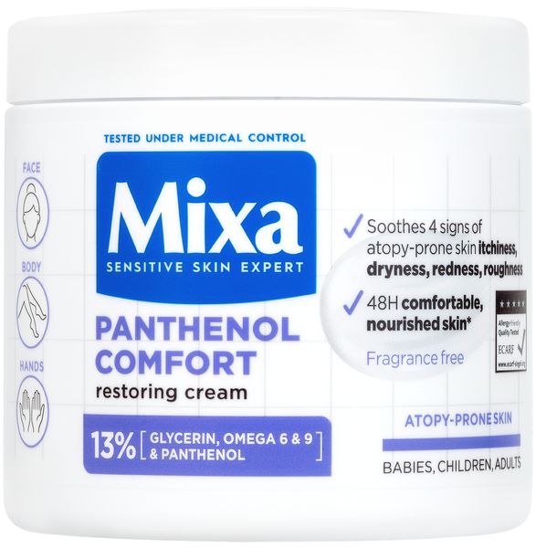 Mixa Obnovujúca telová starostlivosť pre pokožku so sklonom k atópii Panthenol Comfort (Restoring Cream) 400 ml