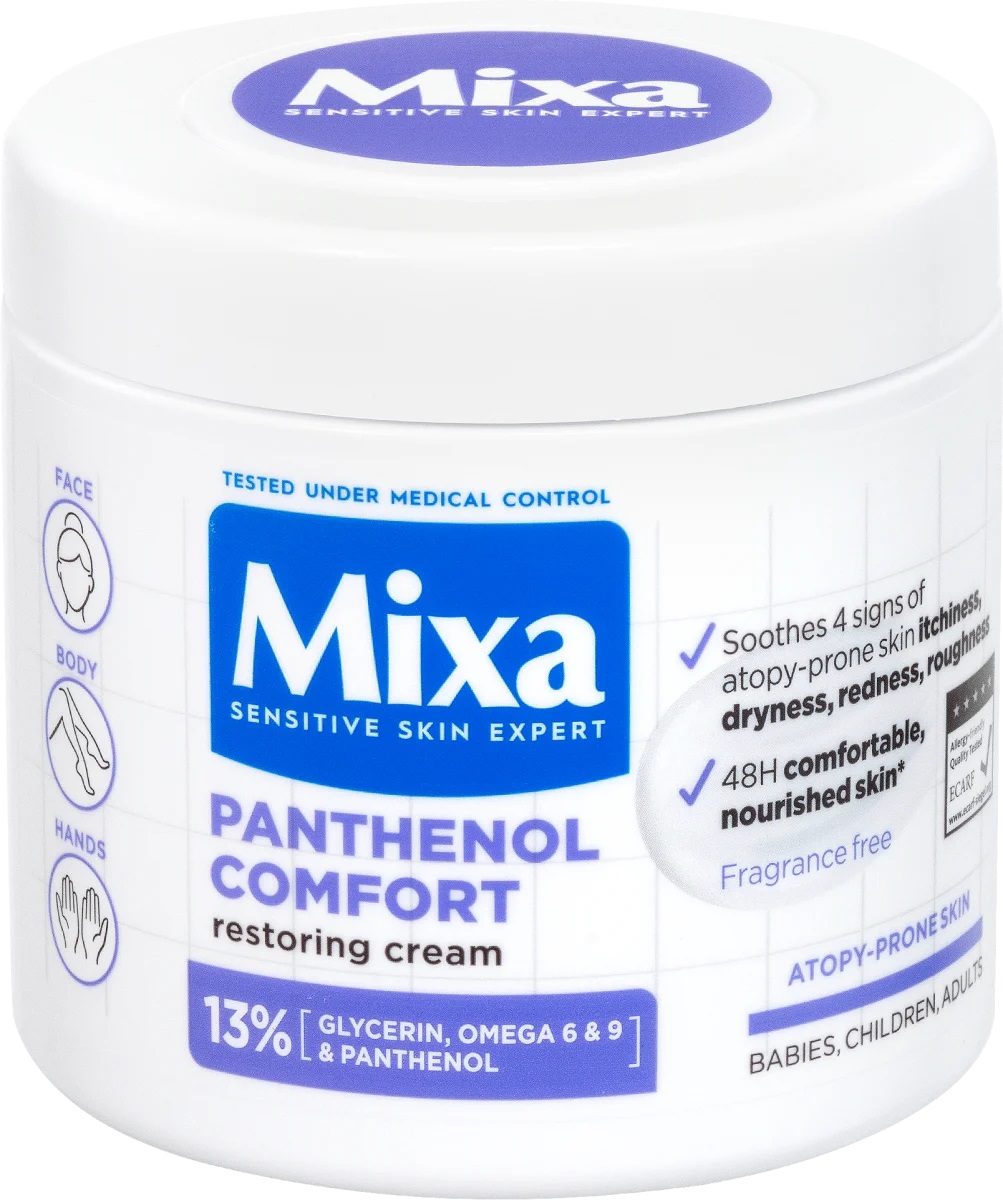 Levně Mixa Obnovující tělová péče pro pokožku se sklonem k atopii Panthenol Comfort (Restoring Cream) 400 ml