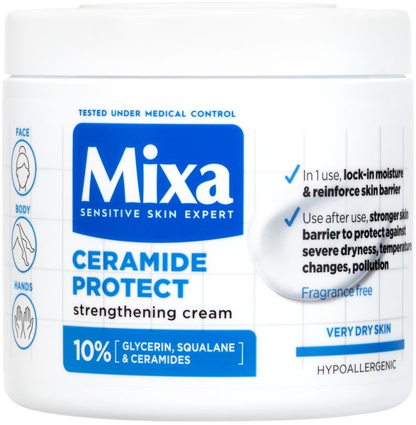Mixa Posilňujúca telová starostlivosť pre veľmi suchú pokožku Ceramide Protect ( Strength ening Cream) 400 ml