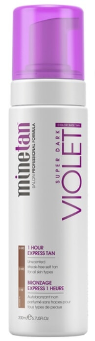 Minetan Samoopalovací pěna pro tmavé opálení Violet (Super Dark 1 Hour Express Tan) 200 ml