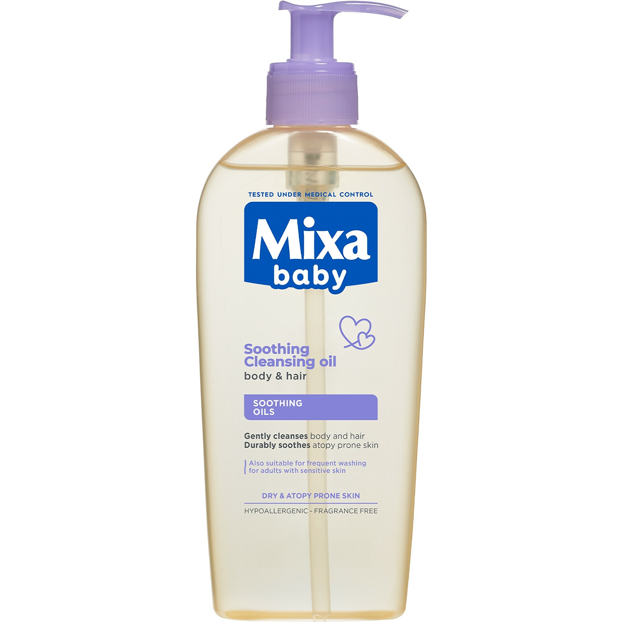 Mixa Zklidňující a čisticí olej pro děti (Soothing Cleansing Oil For Body & Hair) 250 ml