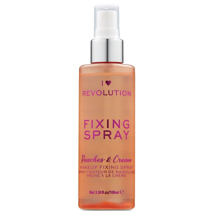 I Heart Revolution Fixační sprej make-upu broskve a šlehačka (Peaches & Cream Fixing Spray) 100 ml