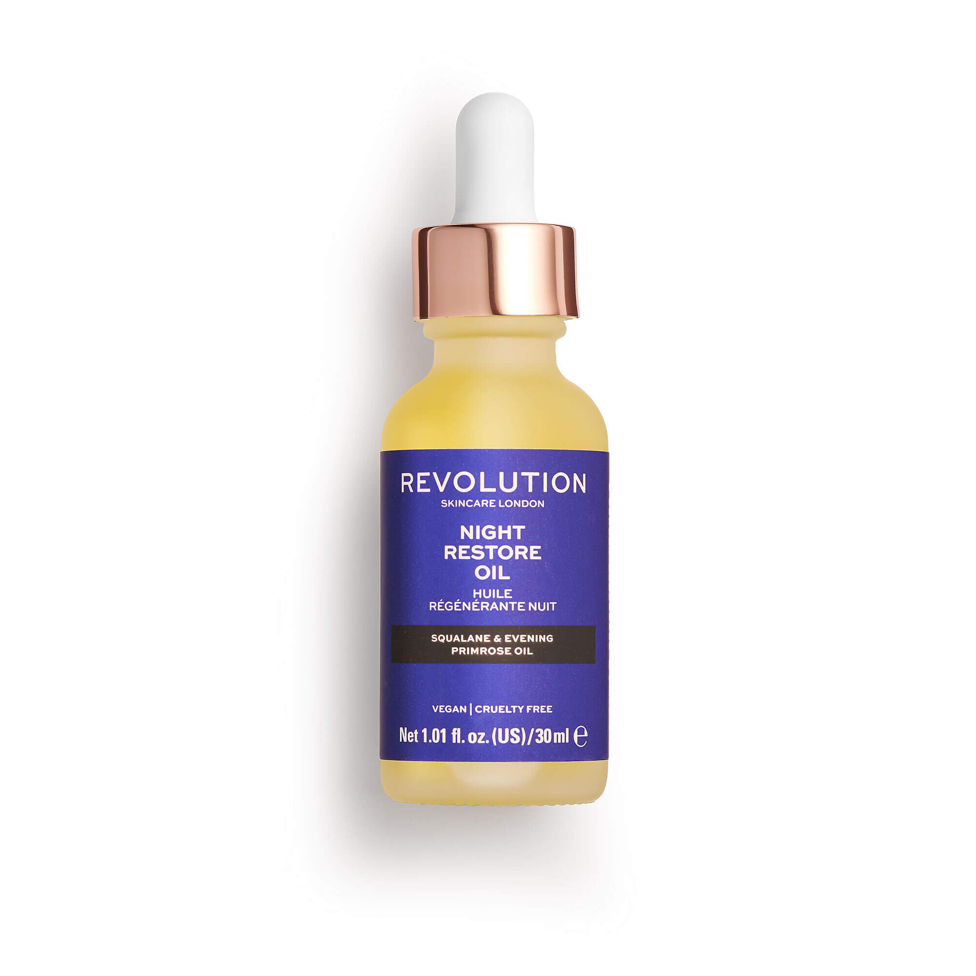 Revolution Skincare Hydratační sérum v oleji na noc Skincare Night Restore Oil (Squalana And Evening Primrose Oil) 30 ml