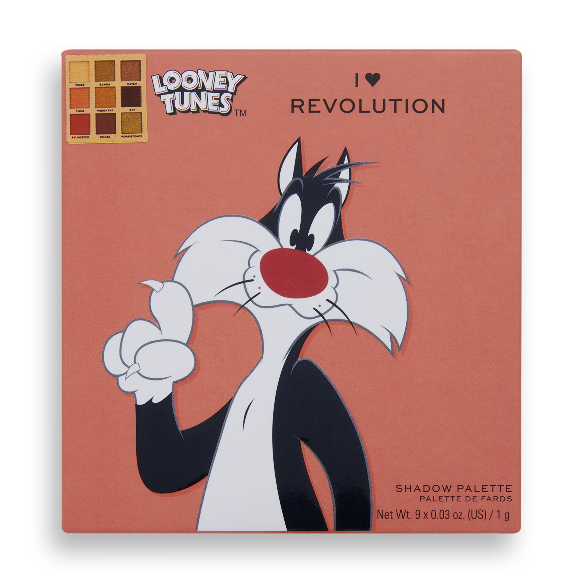 I Heart Revolution Paletka očních stínů Looney Tunes X Sylvester (Mini Shadow Palette) 9 g