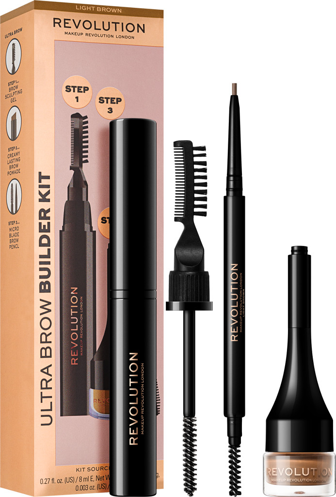Revolution Súprava na úpravu obočia Ultra Brow Builder Kit Light Brown
