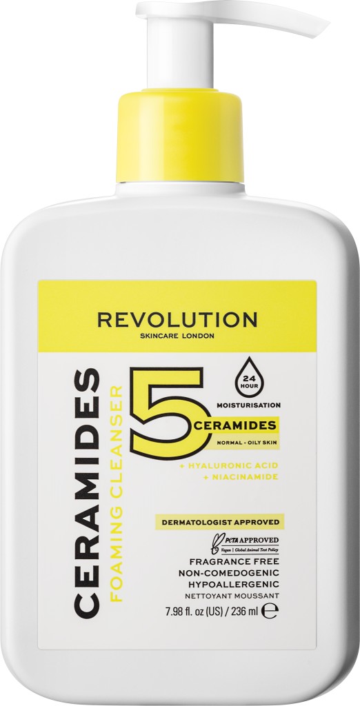 Revolution Skincare Ceramides jemný čistiaci penivý krém pre mastnú a problematickú pleť 236 ml