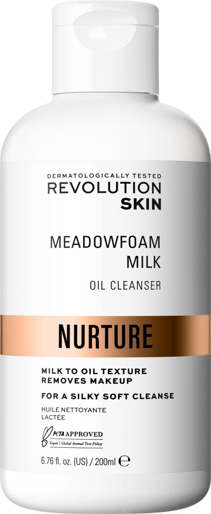 Revolution Skincare Odličovač make-upu Nurture Meadowfoam Milk (Oil Clean ser) 200 ml