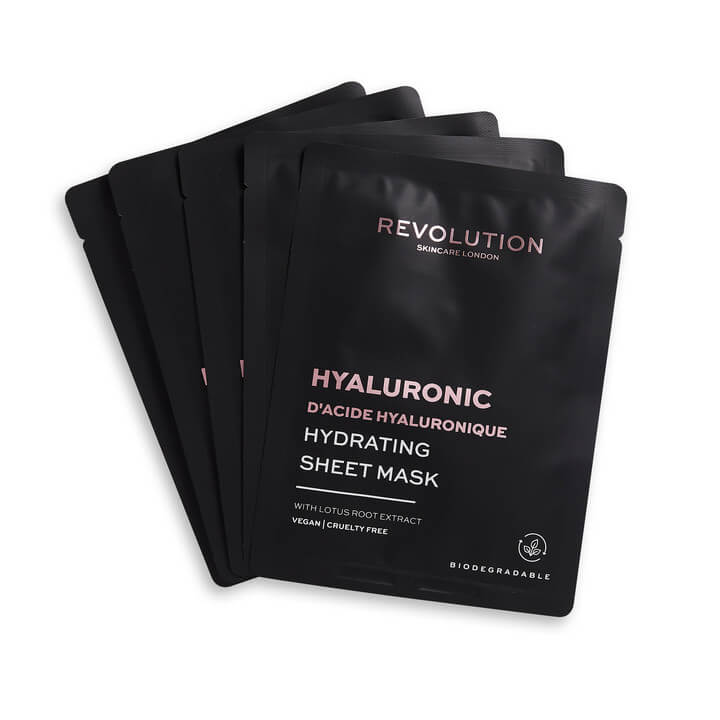 Revolution Skincare Sada pleťových masek Biodegradable (Hydrating Hyaluronic Acid Sheet Mask)