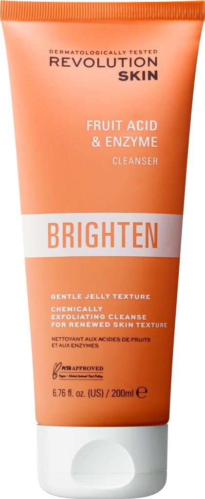 Revolution Skincare Brighten Fruit Acid & Enzyme rozjasňujúci čistiaci gel s AHA 200 ml