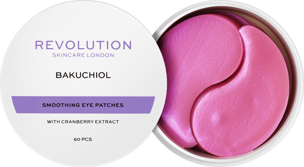 Levně Revolution Skincare Vyhlazující polštářky pod oči Pearlescent Purple Bakuchiol (Smoothing Eye Patches) 60 ks