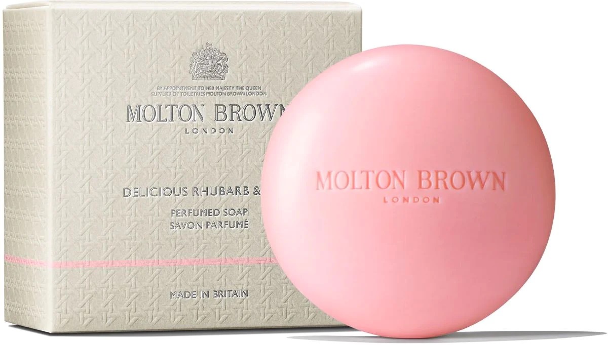 Molton Brown Tuhé mydlo Rhubarb & Rose (Perfumed Soap) 150 g