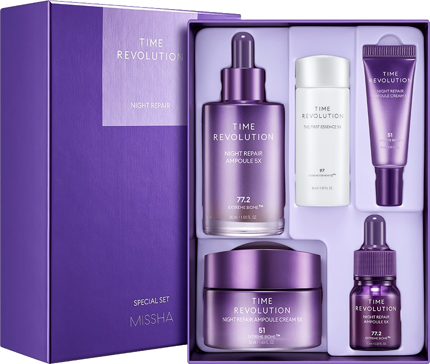 Missha Dárková sada noční pleťové péče proti stárnutí Time Revolution Night Repair Special Set