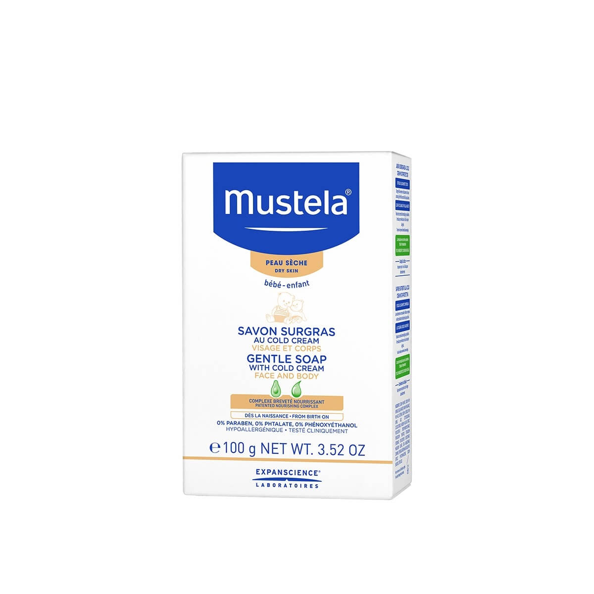 Zobrazit detail výrobku Mustela Dětské jemné mýdlo na tvář a tělo (Gentle Soap with Cold Cream) 100 g